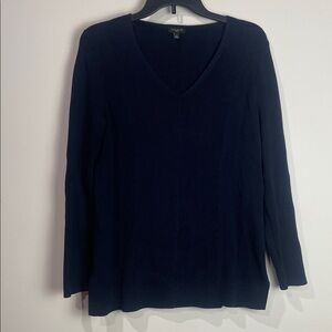 Talbots sweater size MP M petite Navy Blue VNeck Tunic